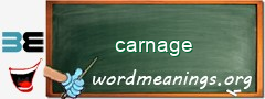 WordMeaning blackboard for carnage